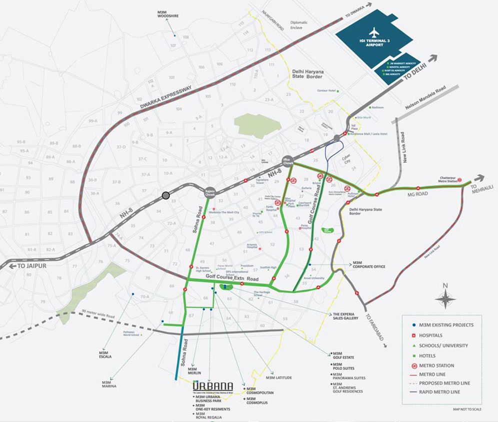 m3m urbana sector 67 location